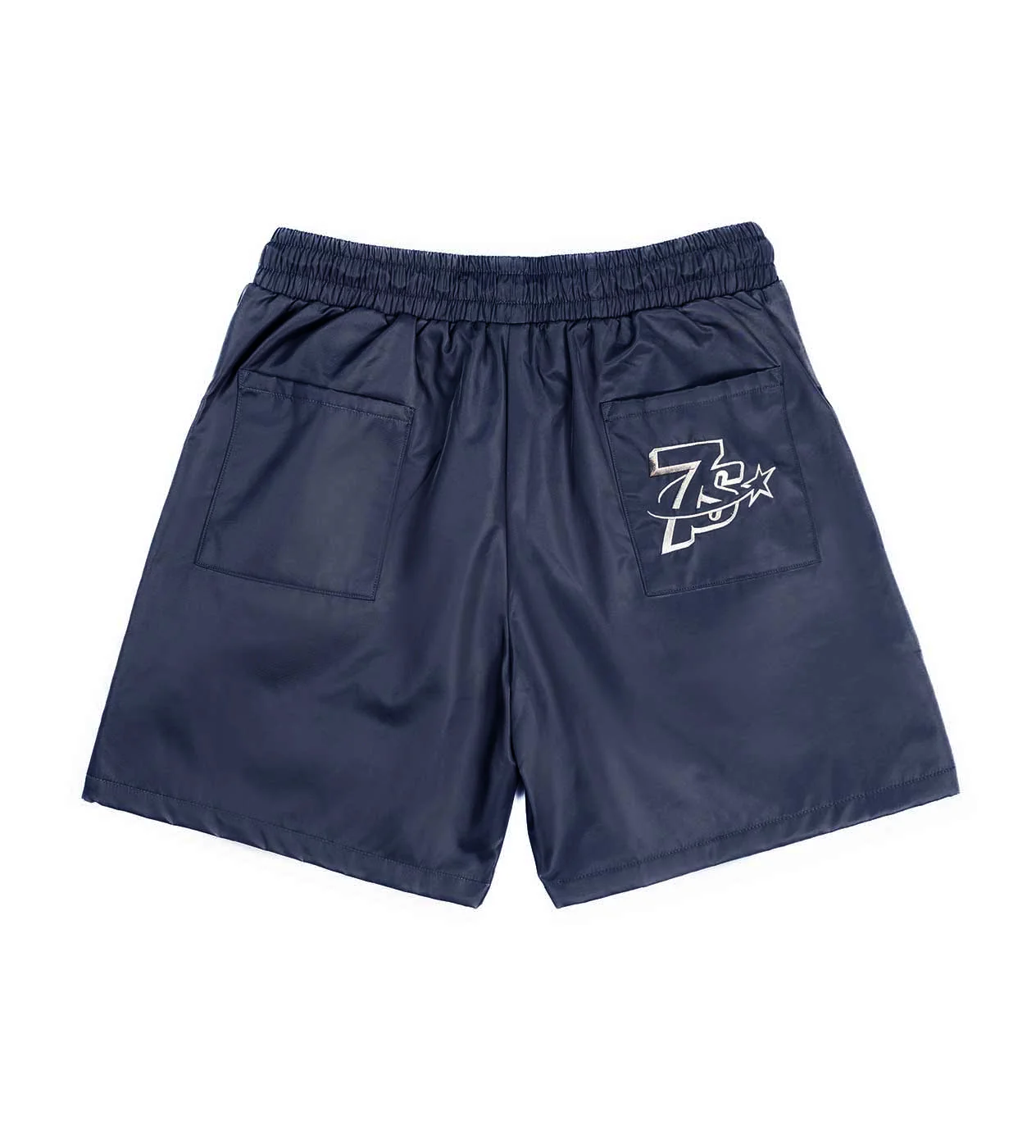 Triple Sevens Nylon Button Shorts Navy - Image 2