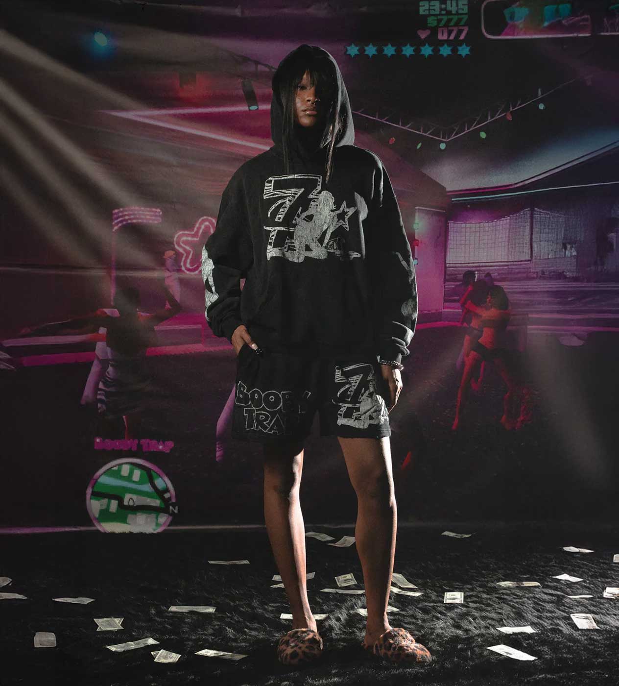 Triple Sevens Trap Logo Hoodie Black - Image 4