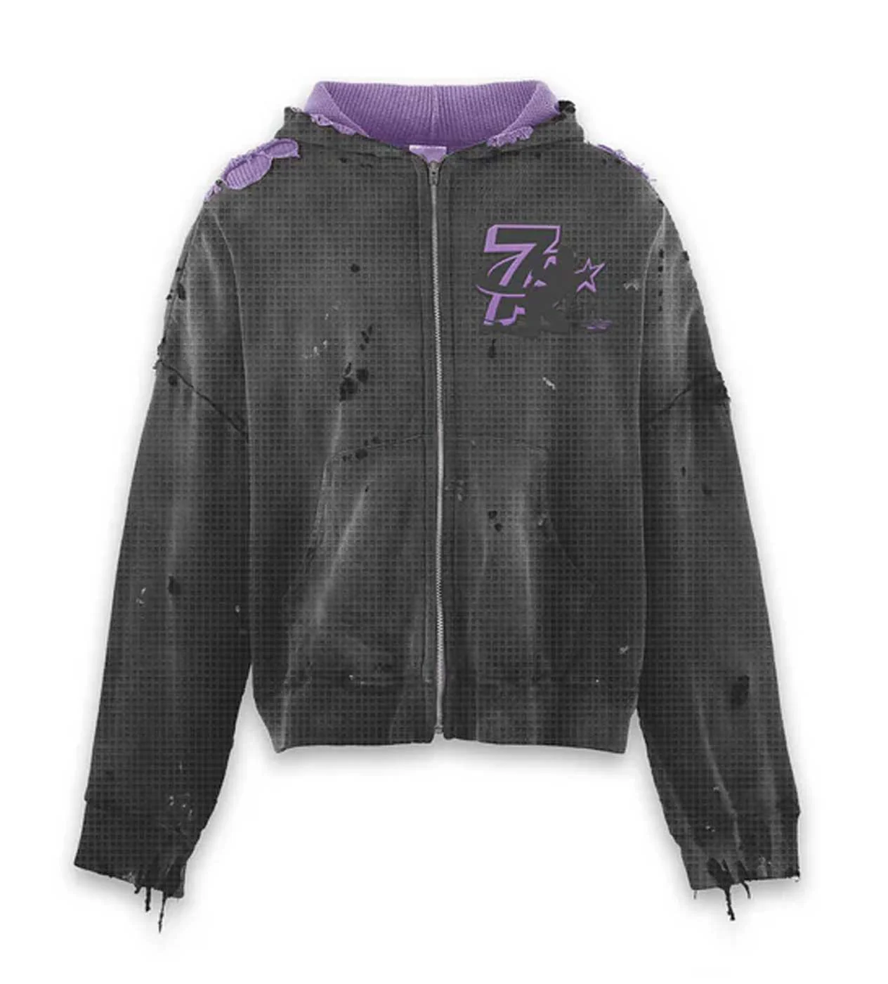 Triple Sevens Trap Reversible Zip Up Hoodie Black - Image 3