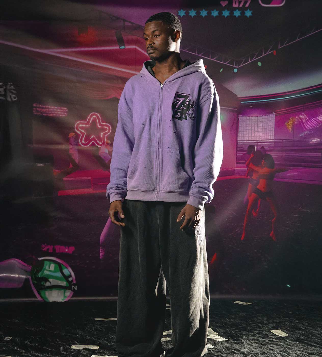 Triple Sevens Trap Reversible Zip Up Hoodie Black - Image 5