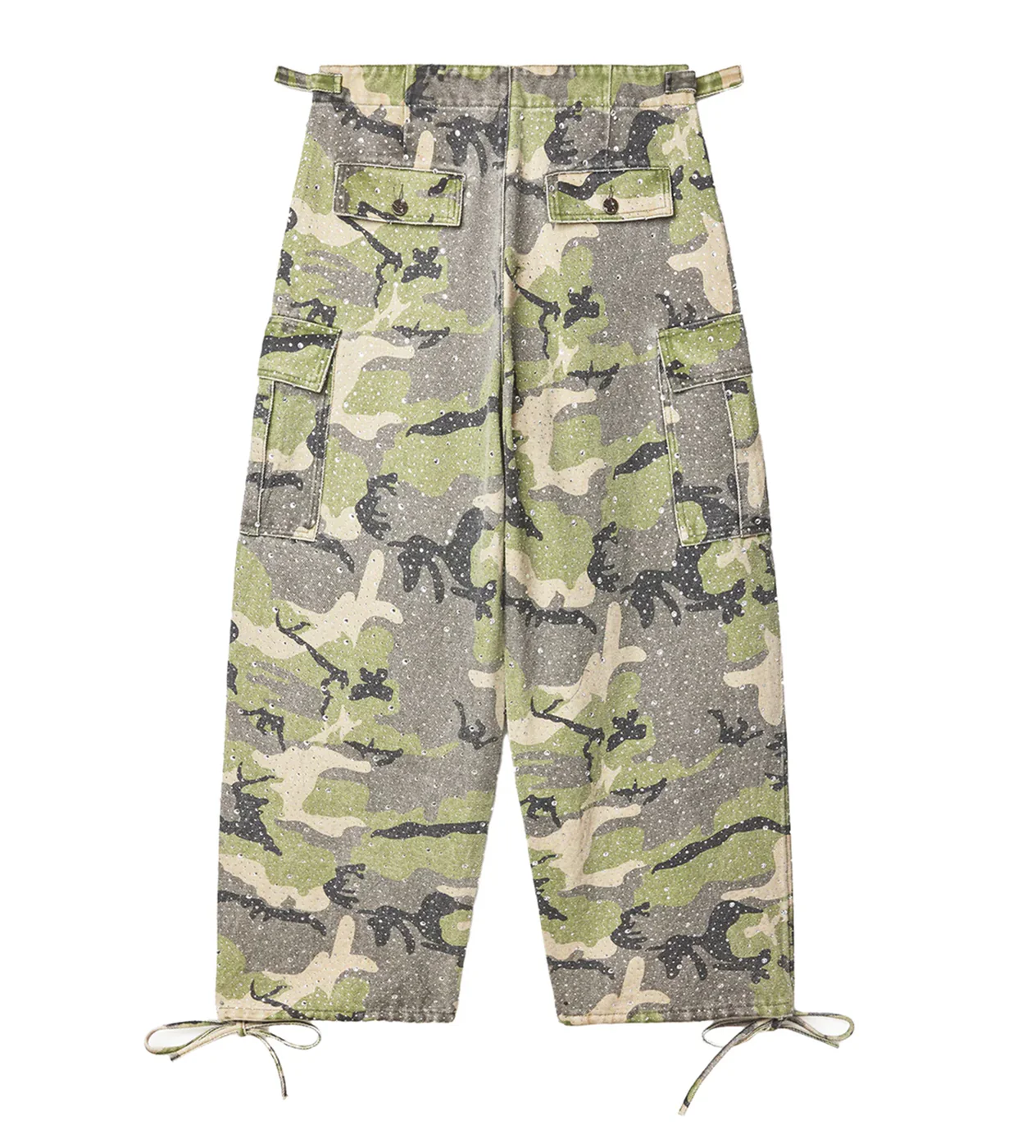 Vale Forever Crystal Rain Camo Denim Pants Green