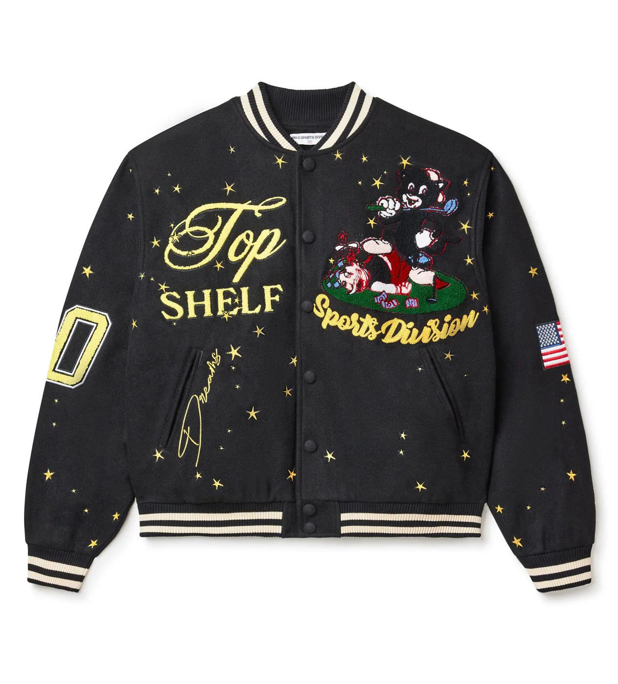 Vale Forever Moon Varsity Jacket Black - Image 2