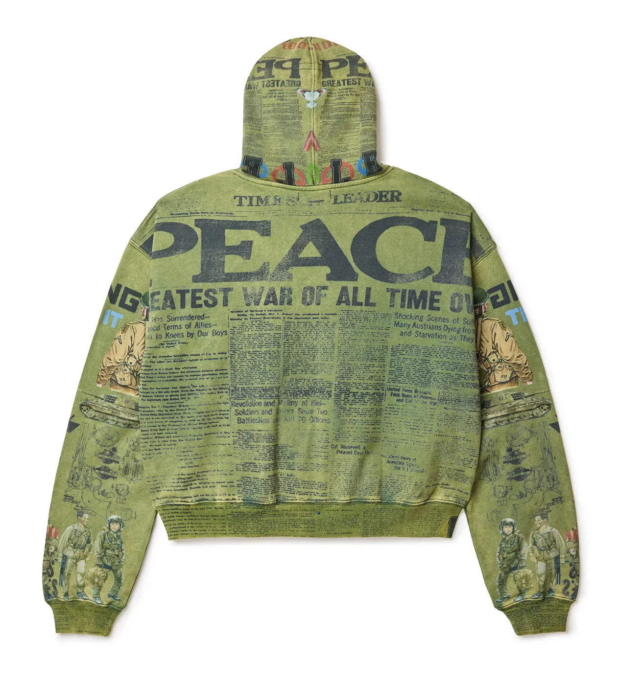 Vale Forever Peace Zip Up Hoodie Olive - Image 2