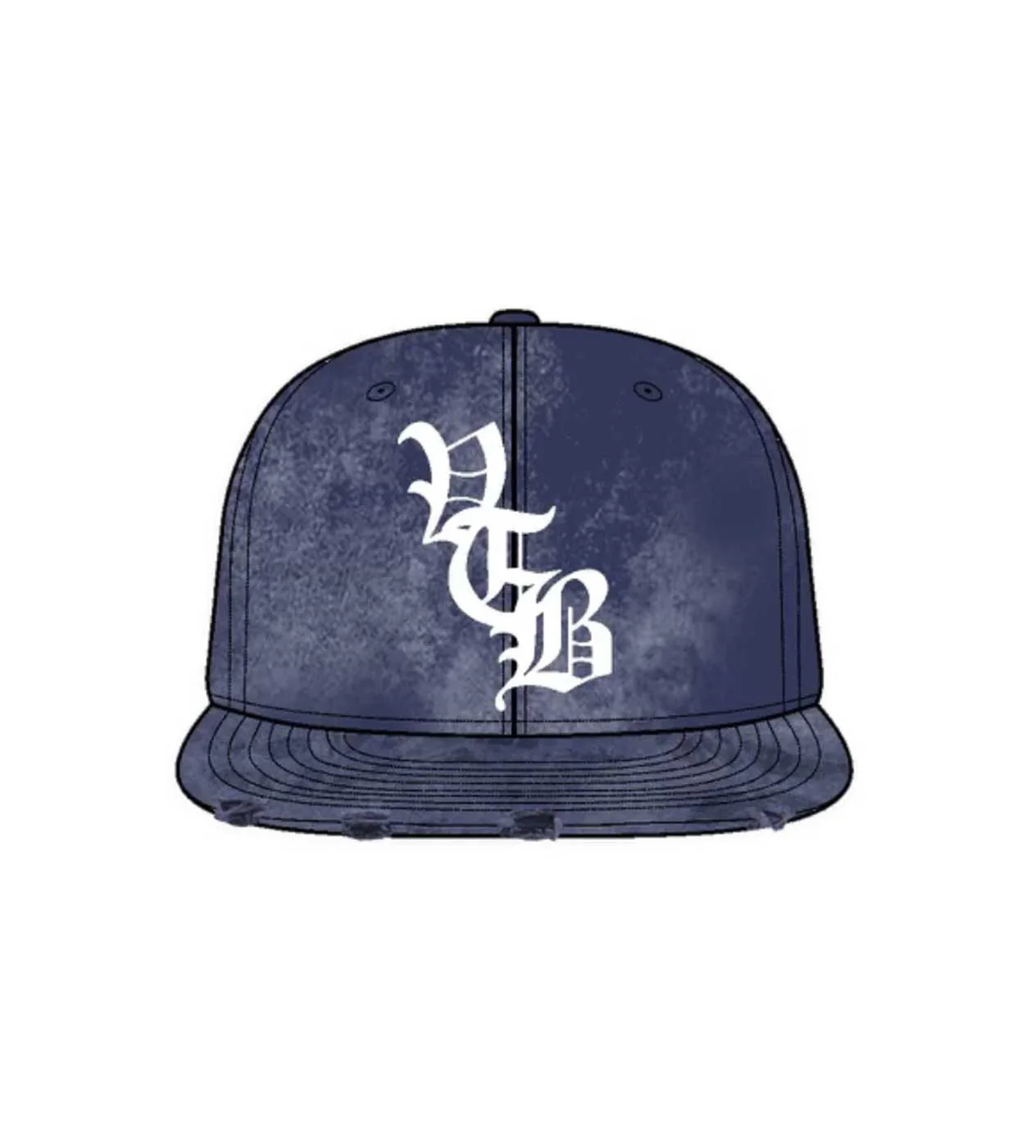 Vertabrae Distressed Hat Navy (Snapback)