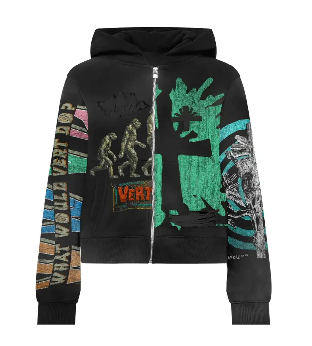 Vertabrae Montage Black Zip Up
