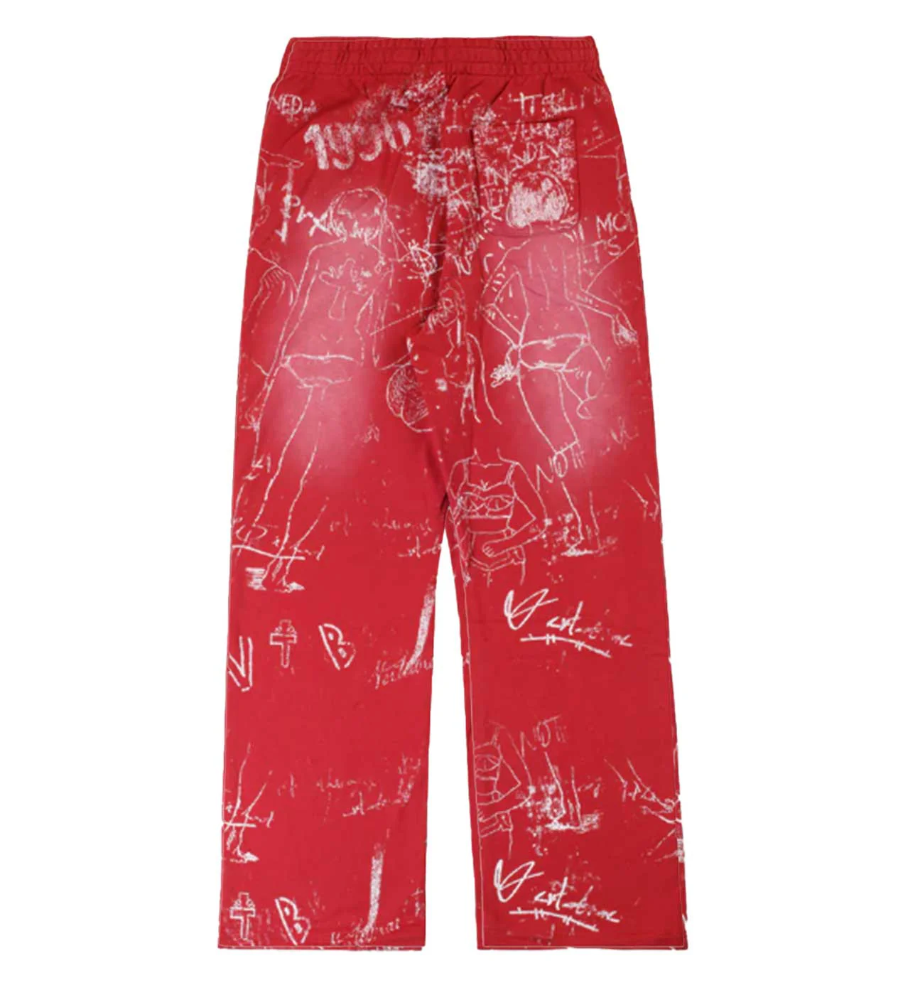 Vertabrae Silo Sketch Sweatpants Red - Image 2