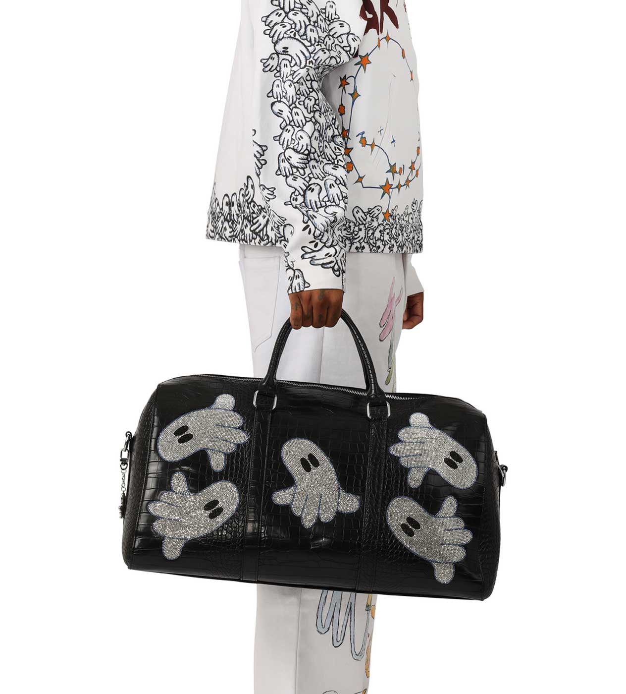 WNTD Alligator Ghost Gem Duffle Bag Black - Image 2