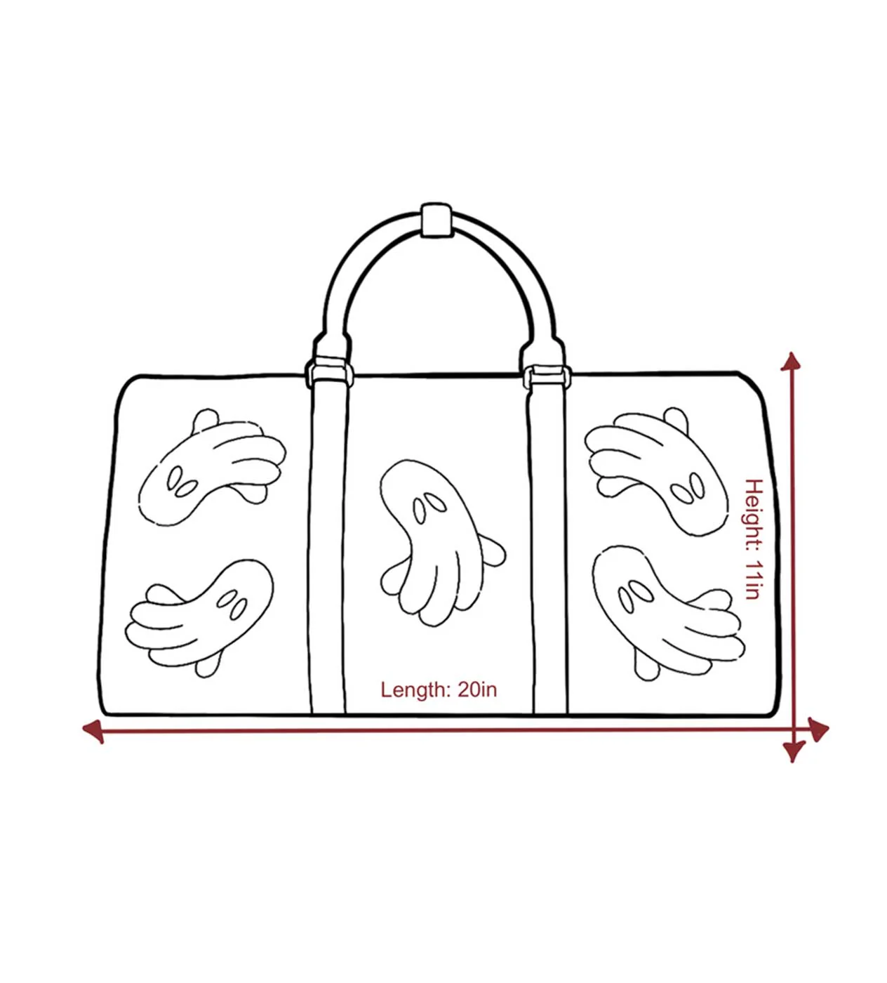 WNTD Alligator Ghost Gem Duffle Bag Silver - Image 5
