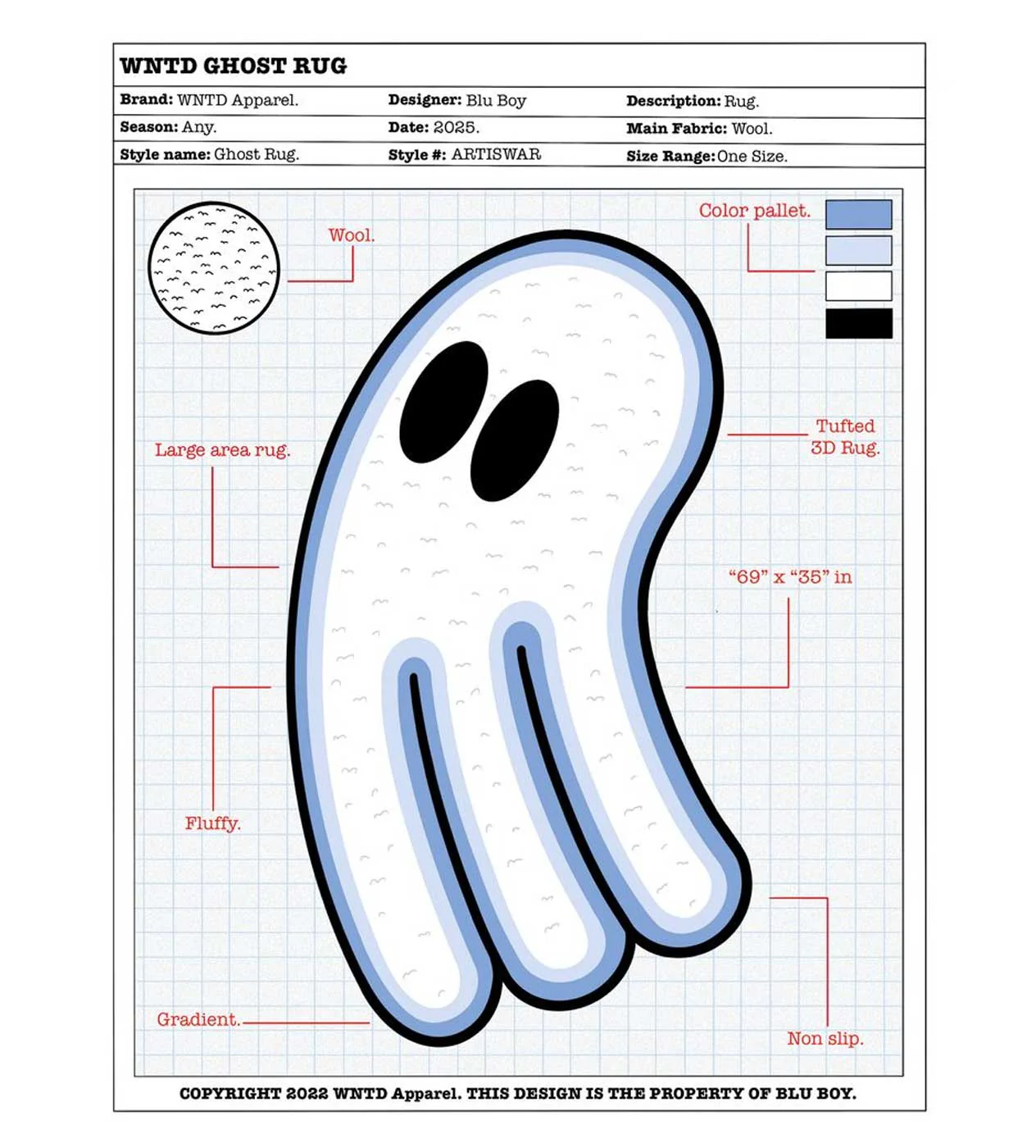 WNTD Apparel Ghost Rug - Image 4