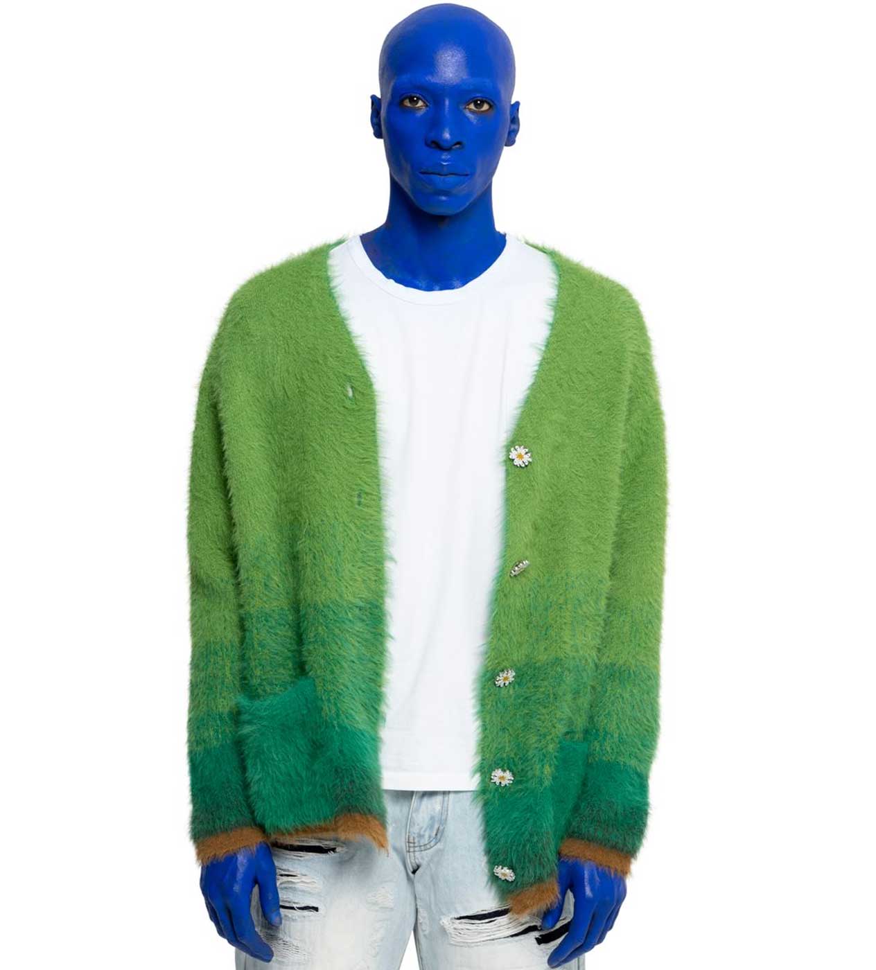 WNTD Mohair Cardigan Green - Image 3